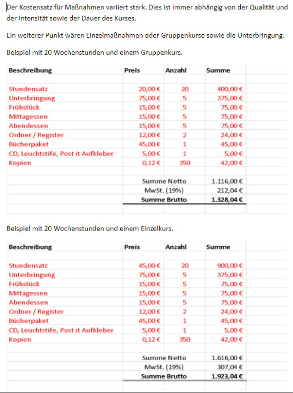 8 5 1 Kalkulationsbeispiel